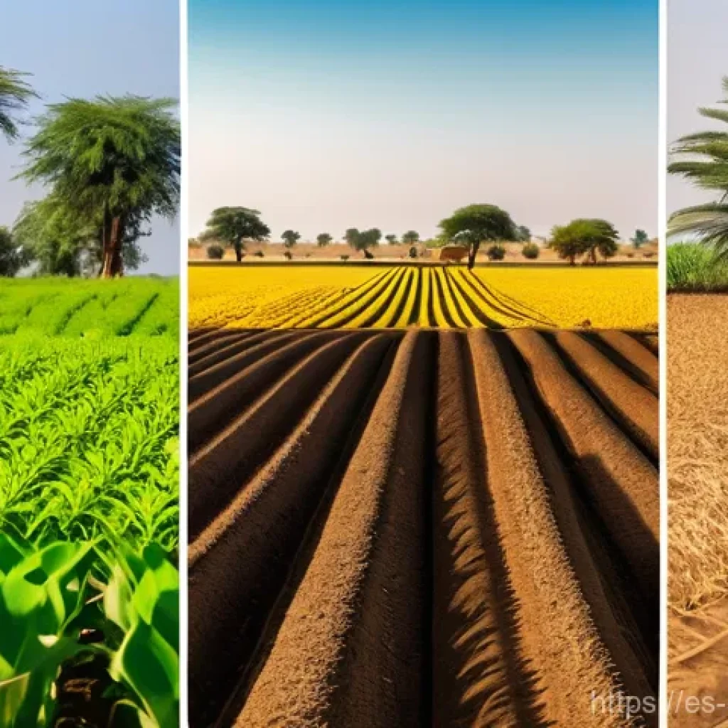 수단 농업 발전 가능성 - Here are three detailed image prompts in English, based on the agricultural potential of Sudan: