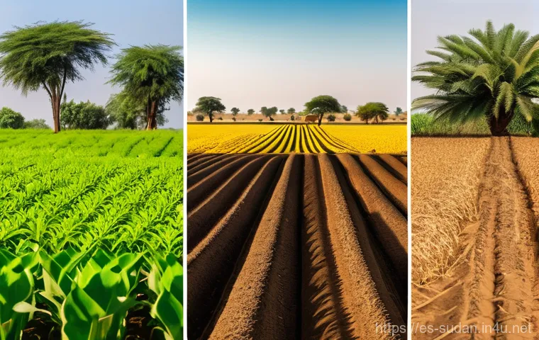 수단 농업 발전 가능성 - Here are three detailed image prompts in English, based on the agricultural potential of Sudan: