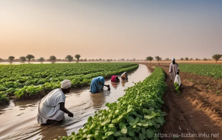 수단 농업 발전 가능성 - Image Prompt 1: The Enduring Gift of the Nile**