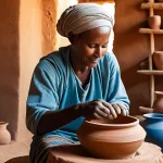 수단 도자기 및 도예 기술 - **Prompt 1: Nubian Potter at Work with Traditional Clay**
    "A detailed, realistic image of an exp...