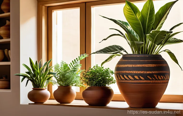 수단 도자기 및 도예 기술 - **Prompt 2: The Cooling "Zir" in a Sudanese Courtyard**
    "An image capturing a traditional 'Zir' ...