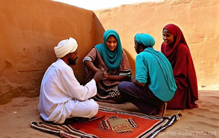 수단 아랍화 정책 영향 - **Prompt:** A bustling, vibrant historical marketplace (souq) in a Nubian town in Sudan, perhaps rem...