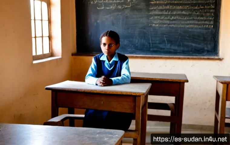 수단 공교육 실태 - Photorealistic documentary-style classroom in Sudanese public school, diverse children in modest cle...